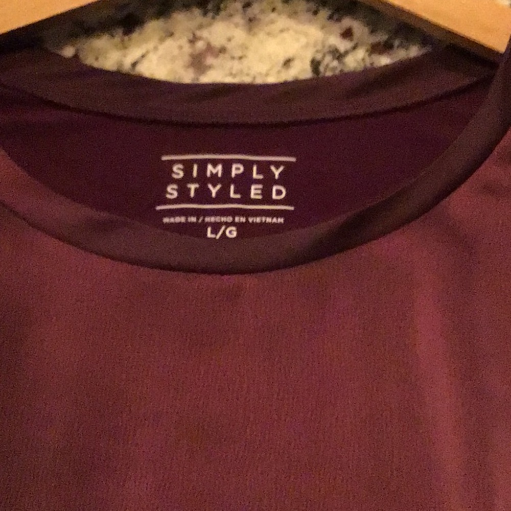 Maroon colored shiny front shirt